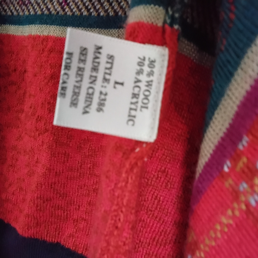 Freeway Size L OPEN FRONT CASCADE Waterfall Sweater Cardigan Vintage Look - Picture 4 of 8